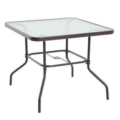 2025 Juego de comedor exterior Mainstays Albany Lane de 6 piezas con sombrilla, acero, rojo