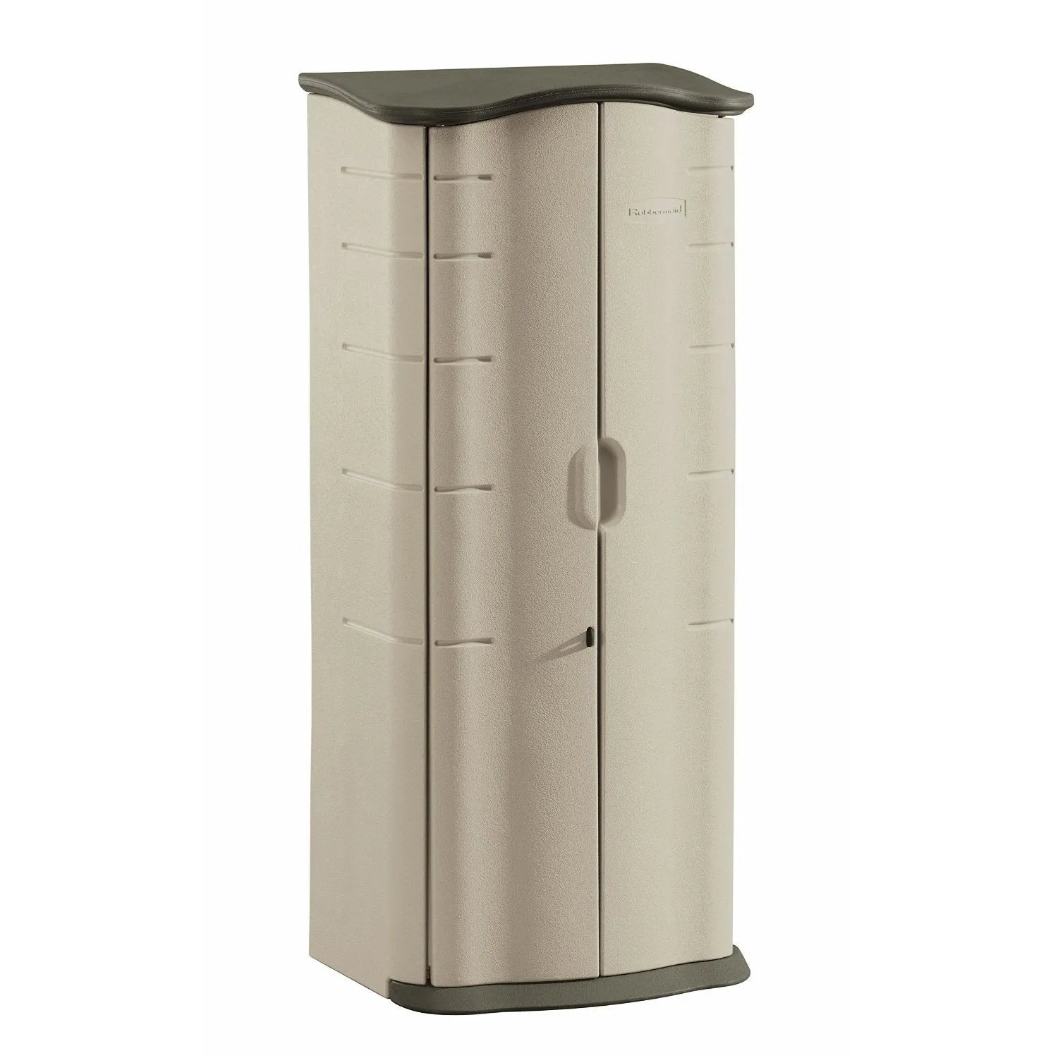 2025 Armario de almacenamiento exterior vertical en resina Rubbermaid, resistente a la intemperie