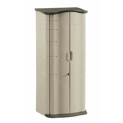 2025 Armario de almacenamiento exterior vertical en resina Rubbermaid, resistente a la intemperie