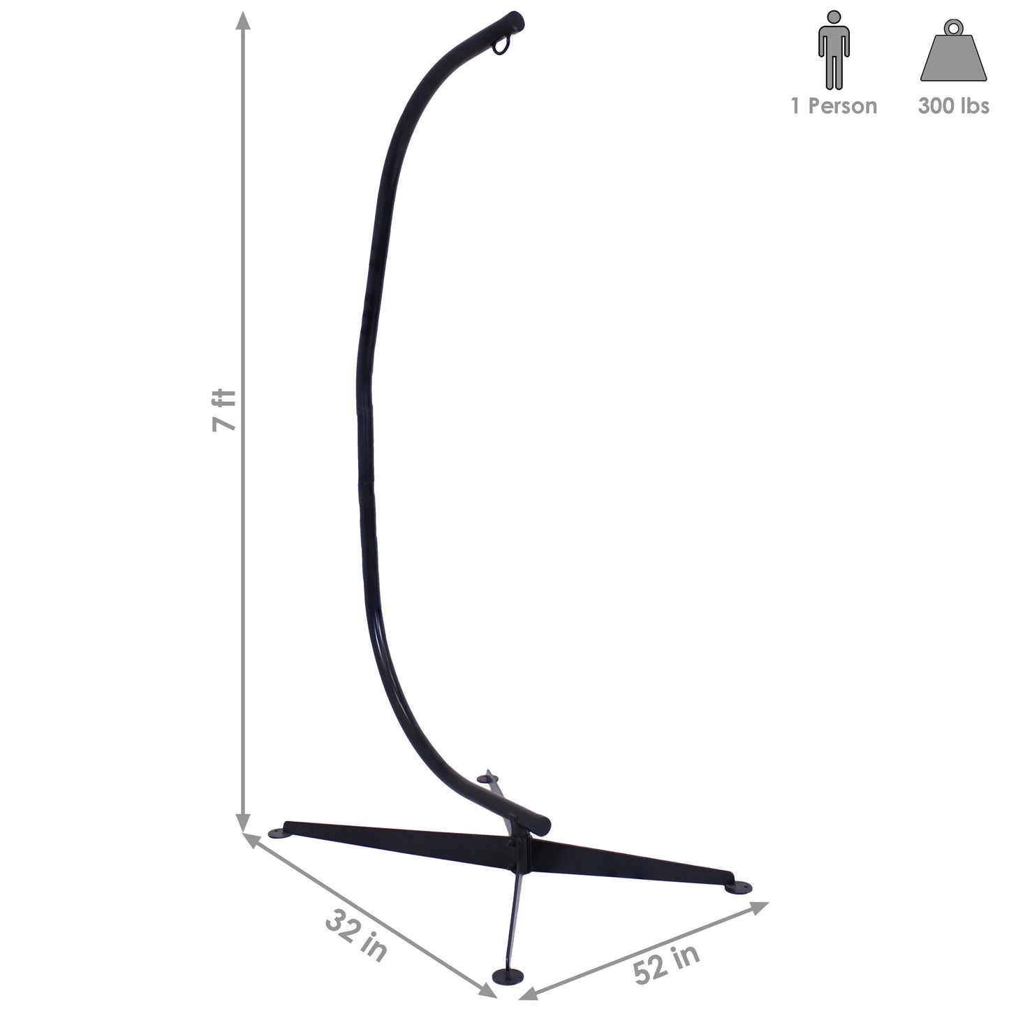 2025 Sunnydaze Hanging C-Stand para Silla Hamaca Colgante