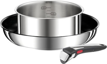 Tefal Ingenio Preference On Set of 2 Frying Pans 24/28 cm + 2 Saucepans 16/20 cm + 24 cm Pot + 26 cm Wok + 2 Removable Handles + 5 Accessories | Induction Safe, Non-Stick, PFOA Free