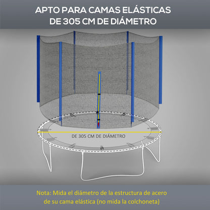 Red De Seguridad Para Cama Elástica Sportnow Pe, Ø244x180 Cm, Azul