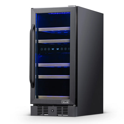 2025 Newair® Refrigerador de Vinos Empotrable Negro – 29 Botellas – 14,8" Doble Zona