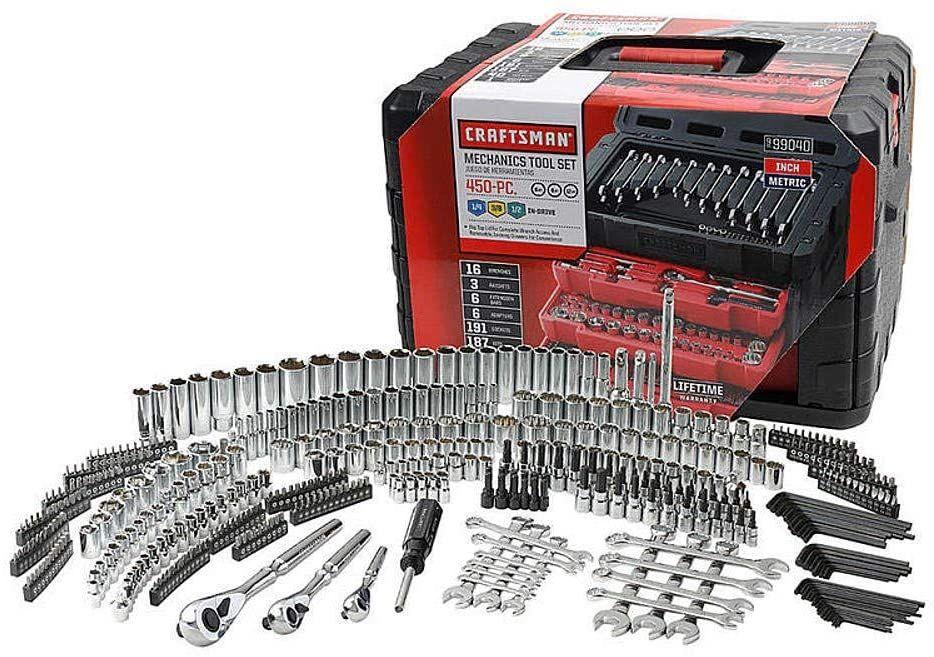 2025 Craftsman – Juego de herramientas mecánicas de 450 piezas con carracas y dados | SAE y métrico | Para profesionales y aficionados