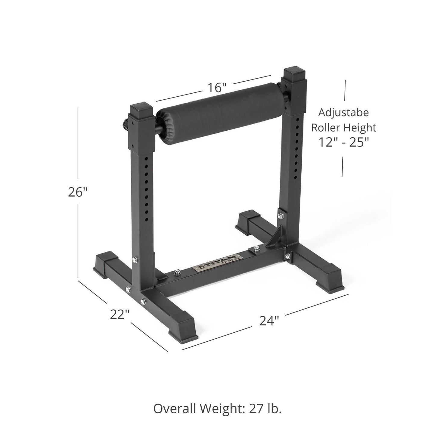 Rodillo para sentadillas en una pierna Titan Fitness, dispositivo de entrenamiento autónomo especialmente diseñado para la parte inferior del cuerpo y las sentadillas búlgaras.
