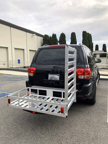 80779 Portaequipajes de aluminio para enganche de remolque con rampa de 119 cm, 1 pieza