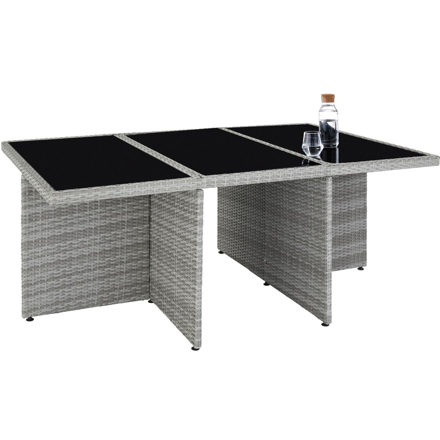 Conjunto De Ratán Sintético Nueva York - Gris Claro