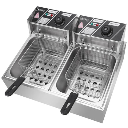 Freidora profesional de acero inoxidable SalonMore de 5000 W, capacidad de 12,7 cuartos con cesta extraíble
