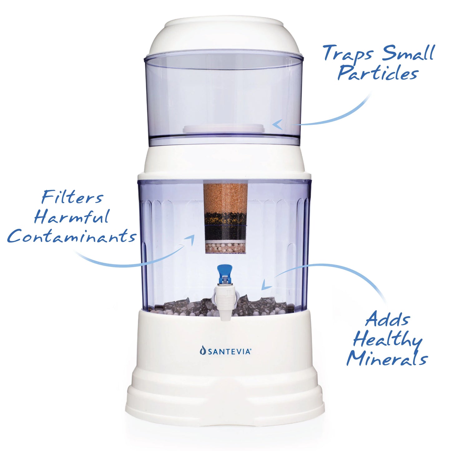 Sistema de Filtración de Agua Gravity – Filtro de 5 Etapas con Minerales Esenciales – Elimina el 99% de Contaminantes (Plomo, Fluoruro, Cloro) – Compatible con Enfriadores de Agua