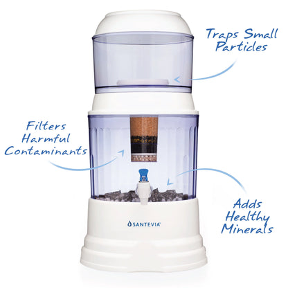 Sistema de Filtración de Agua Gravity – Filtro de 5 Etapas con Minerales Esenciales – Elimina el 99% de Contaminantes (Plomo, Fluoruro, Cloro) – Compatible con Enfriadores de Agua