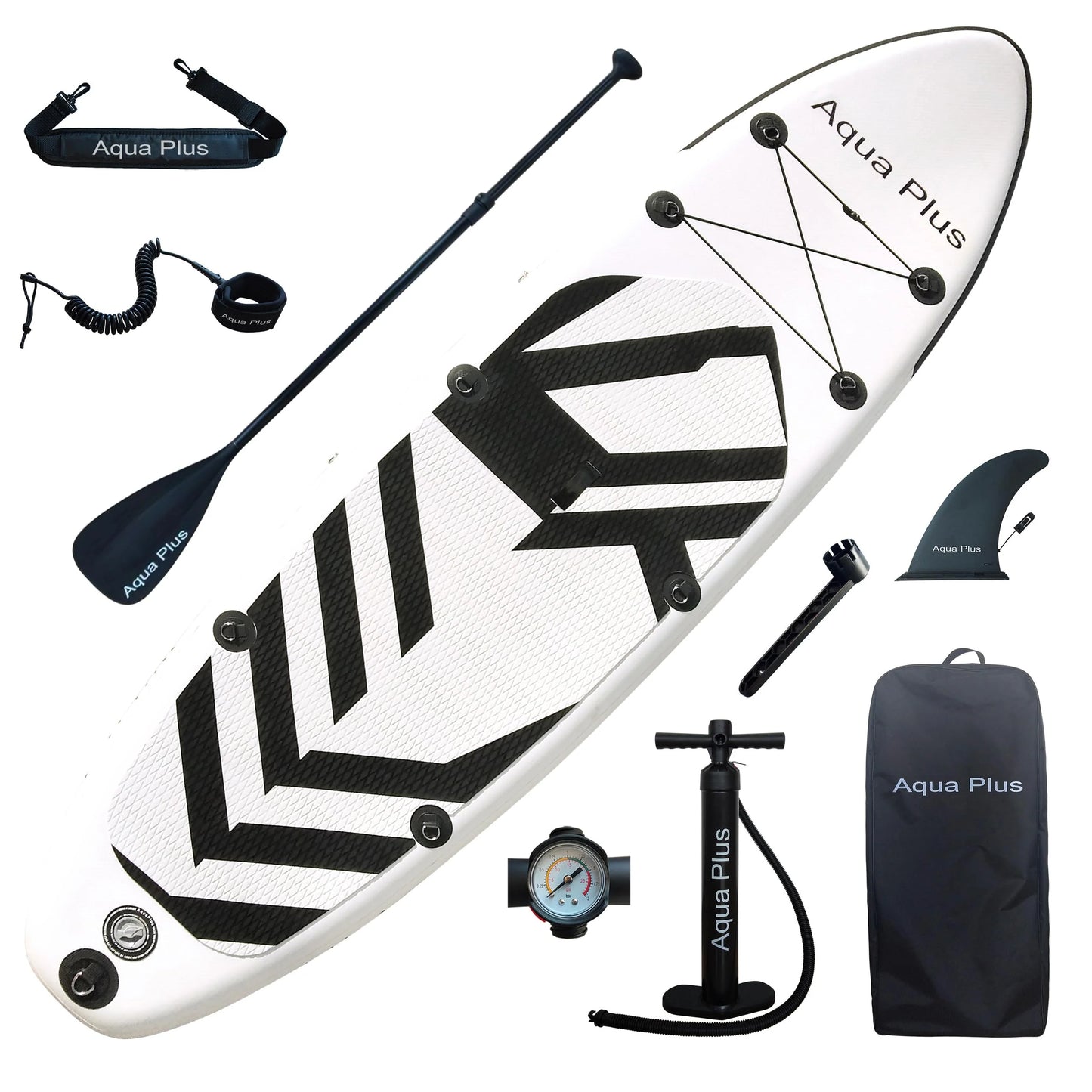2025 Aqua Plus SUP Inflable – Grosor 15 cm, para Todos los Niveles, Tabla de Paddle Surf, ISUP con Bomba y Bolsa de Viaje, Adolescente/Adulto
