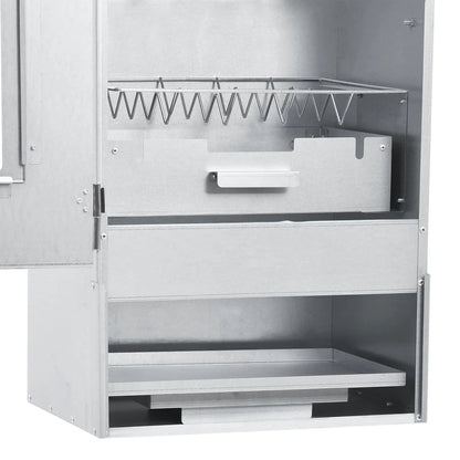 2025 Ahumador 44,5 x 29 x 83 cm con mesa 40 x 28 x 44,5 cm galvanizado – Armario para ahumar plateado