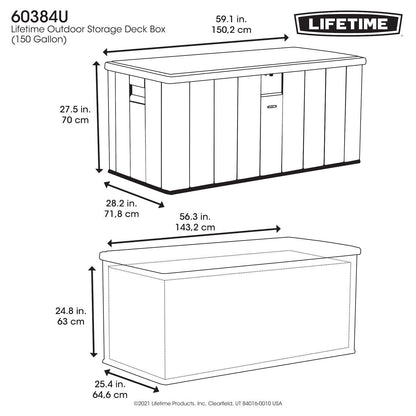 2025 Caja de Almacenamiento Exterior Moderna Lifetime 568 Litros – Modelo 60384U