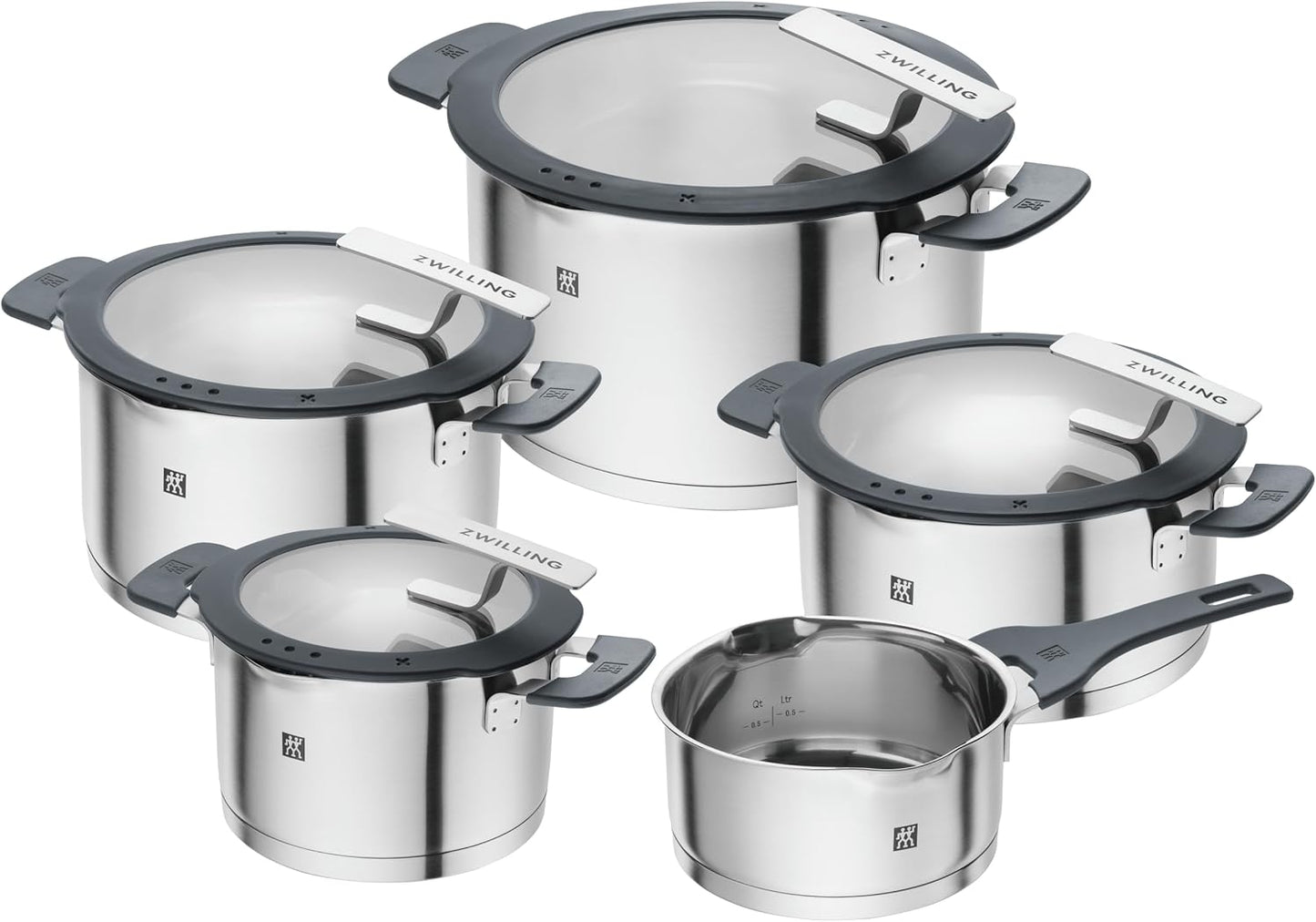 ZWILLING SIMPLIFY 66870-005-0 Pots set Stainless steel 5 pcs. Stainless steel, Silver Black