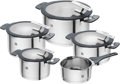 ZWILLING SIMPLIFY 66870-005-0 Pots set Stainless steel 5 pcs. Stainless steel, Silver Black