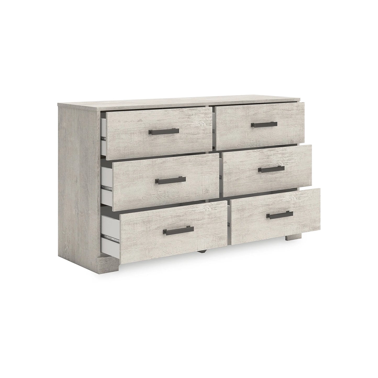Cajonera Shawburn de 6 Cajones Estilo Granja Moderna de Signature Design by Ashley, Acabado Blanco Roto