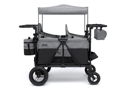 Carrito-Paseador Jeep Wrangler Deluxe para 4 Niños – Capota Desmontable, Bolsa Térmica, Asientos Modulares, Almacenamiento XXL, Ruedas Antipinchazos, Manillares Ajustables
