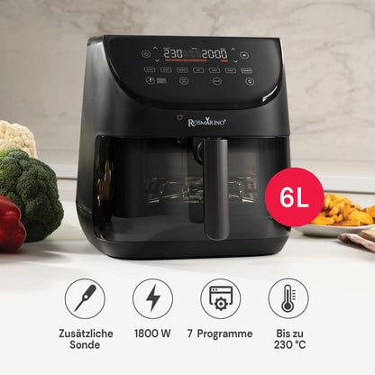 2025 Freidora de aire caliente Rosmarino TempSense – 6 L