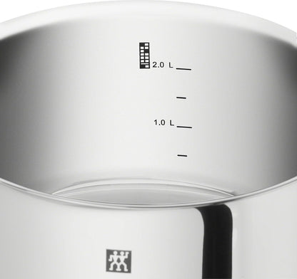 ZWILLING 5-Piece Cookware Set, 4 Lids, Suitable for Induction, Stainless Steel, Passion, Bright Grey, Diameter 16 cm, Diameter 20 cm, Diameter 24 cm, Diameter 28 cm