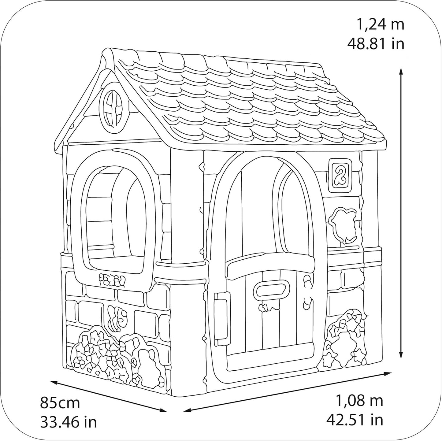 Feber - Fantasy House, Casita Infantil de Juegos con Puerta Abatible, Jugar al Aire Libre o en Casa, Resistente y de Fácil Montaje, para Niños de 2 a 6 años, Famosa (800010237), Versión previa