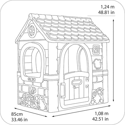 Feber - Fantasy House, Casita Infantil de Juegos con Puerta Abatible, Jugar al Aire Libre o en Casa, Resistente y de Fácil Montaje, para Niños de 2 a 6 años, Famosa (800010237), Versión previa