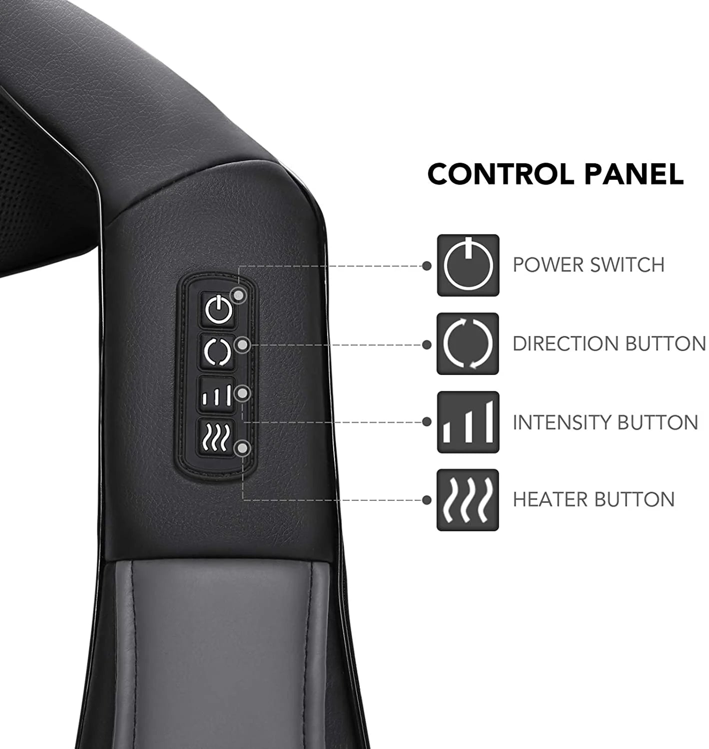 2025 Naipo MGS-801 – Masajeador Shiatsu 3D para Espalda y Cuello con Calor, Masaje Profundo de Amasamiento para Espalda, Hombros, Pies y Piernas (Gris)