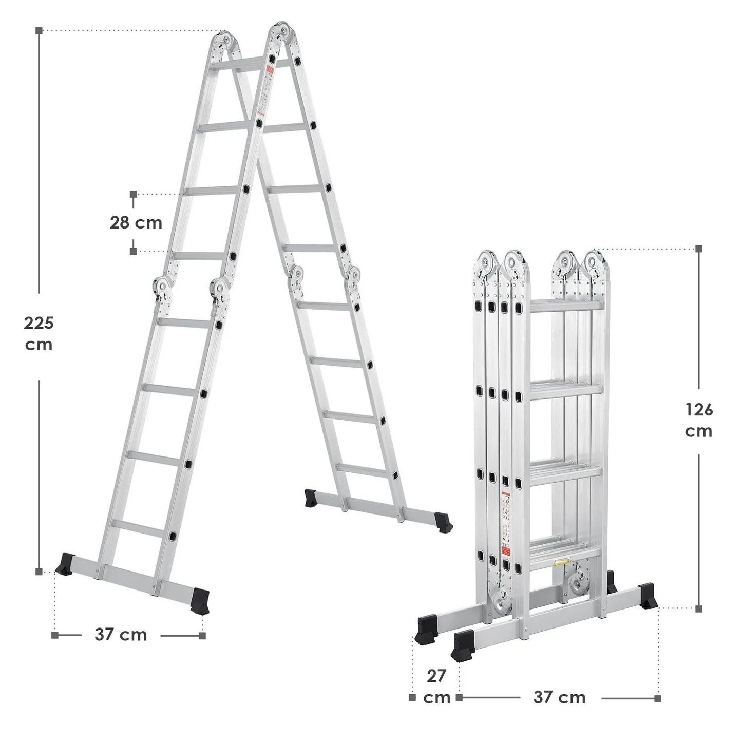 2025 Escalera multifuncional de aluminio 3,6 m – Versátil, estable y compacta