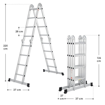 2025 Escalera multifuncional de aluminio 3,6 m – Versátil, estable y compacta