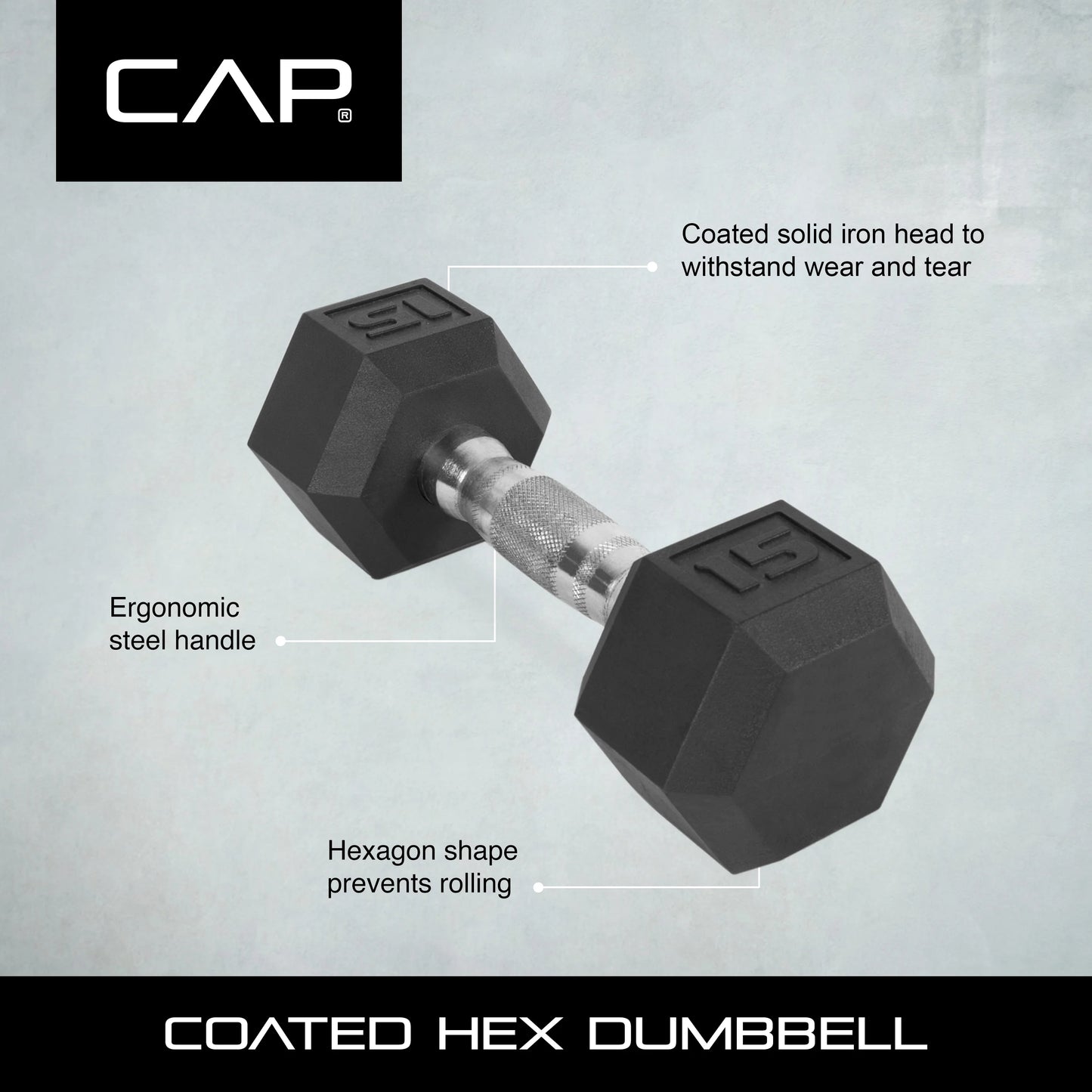 2025 (Pack de 2) Pesas hexagonales CAP Barbell de 60 lb con recubrimiento individual