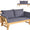 COSTWAY Ławka ogrodowa z funkcją leżenia, sofa ogrodowa z poduszkami i składanym podłokietnikiem, ławka balkonowa z drewna akacjowego, sofa balkonowa, sofa ogrodowa do ogrodu, na taras, balkon, 198 x