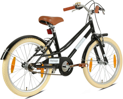2025 Bicicleta Infantil Retro de 20 Pulgadas, Negra, para Niños de 6 a 7 Años