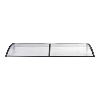 2025 Marquesina de diseño para puerta de entrada, marquesina de bienvenida resistente a la intemperie 200 x 100 cm, negro y transparente
