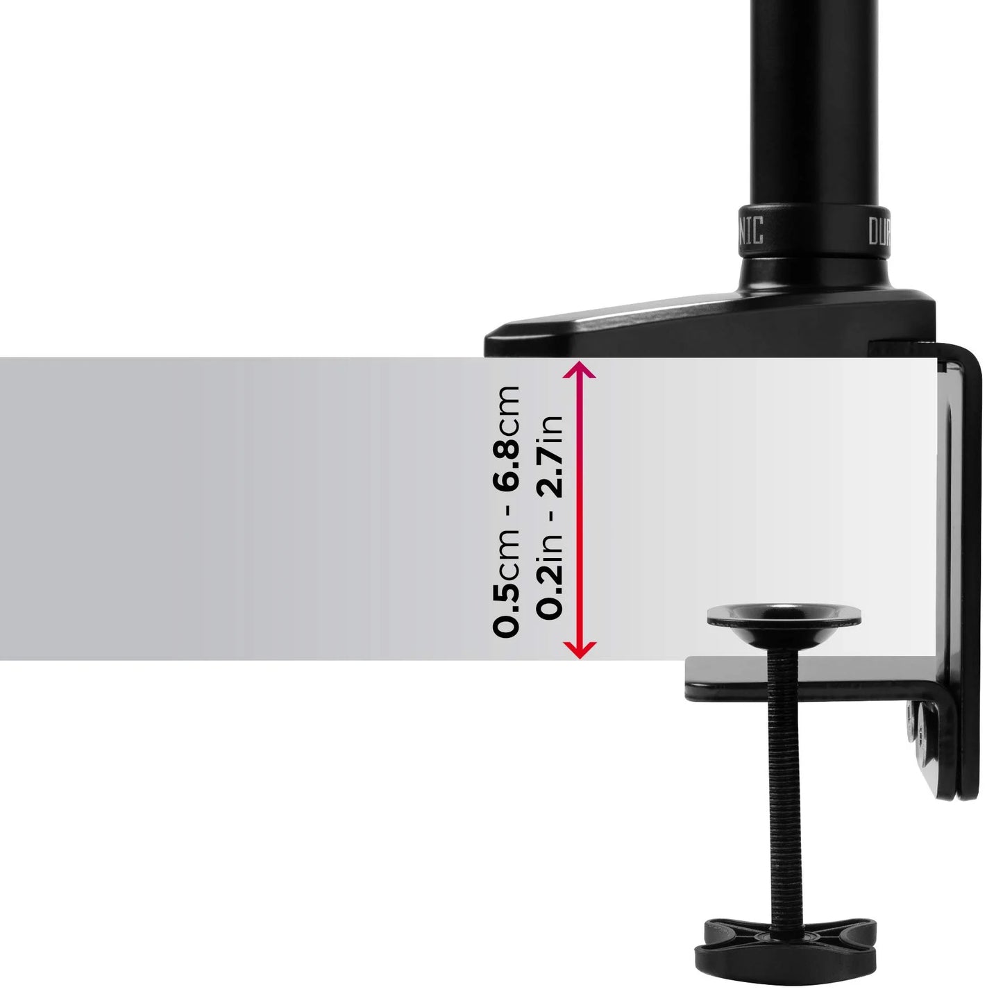 2025 Duronic Soporte para Monitor DM553 | Soporte triple para escritorio PC | NEGRO | Aluminio | Altura ajustable | Para tres pantallas LED/LCD de 15-27 pulgadas | Compatible con VESA 75/100 | Capacidad de 5 kg por pantalla