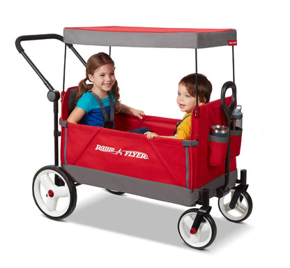 2025 Convertible Stroll 'N Wagon – Dirección Versátil, Plegado Fácil, Seguridad y Comodidad para Toda la Familia