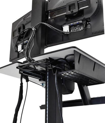 Ergotron WorkFit-C, Estación de Trabajo Móvil de Pie o Sentado para Dos Pantallas