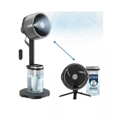 2025 Ventilador Shark FlexBreeze Pro Mist FA300UK – Ventilador portátil con nebulización para interior y exterior – Carbón gris