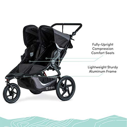 2025 Coche Doble para Correr BOB Gear Revolution Flex 3.0 Duallie, Negro Grafito