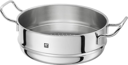 ZWILLING 5-Piece Cookware Set, 4 Lids, Suitable for Induction, Stainless Steel, Passion, Bright Grey, Diameter 16 cm, Diameter 20 cm, Diameter 24 cm, Diameter 28 cm