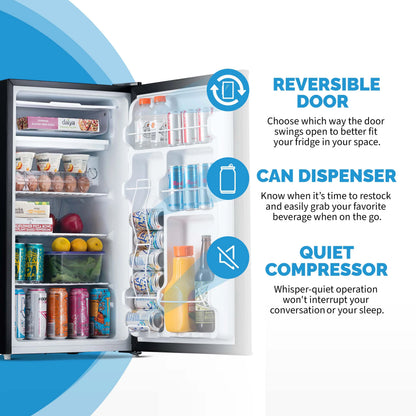 2025 Refrigerador Mini Bar Compacto Newair con Congelador – Negro (3,3 pies³)