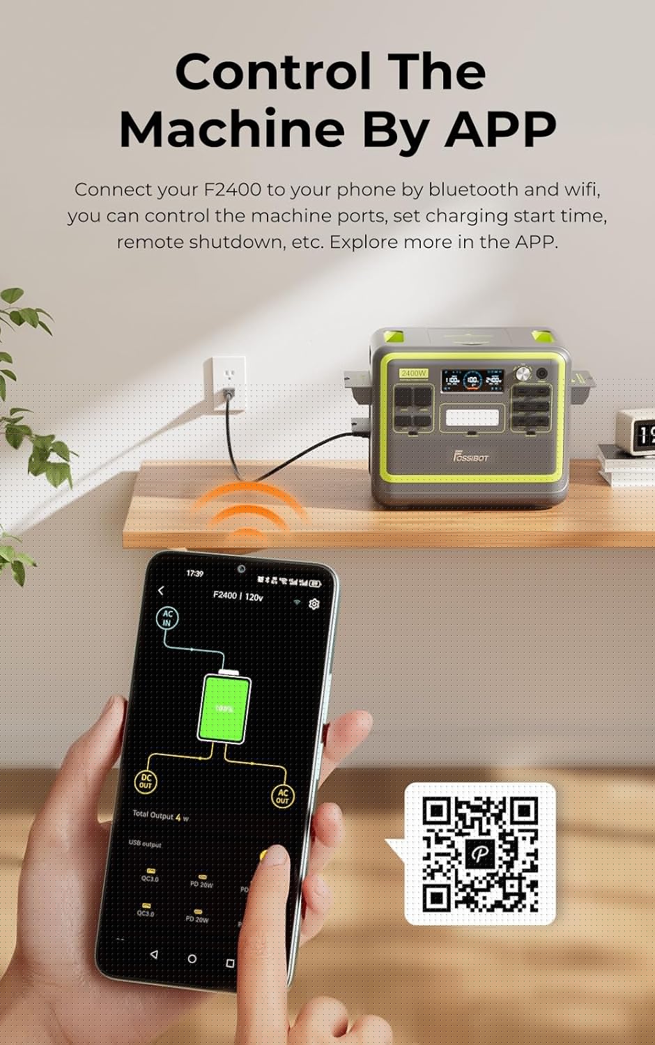 FOSSiBOT F2400 Generator solarny, 2048 Wh LiFePO4 akumulator zapasowy z wyjściami 24000 W AC (4600 W Peak)