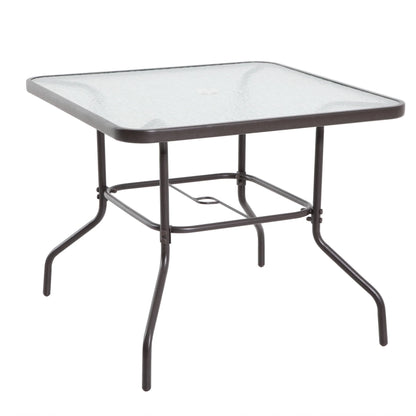 2025 Juego de comedor exterior Mainstays Albany Lane de 6 piezas con sombrilla, acero, rojo