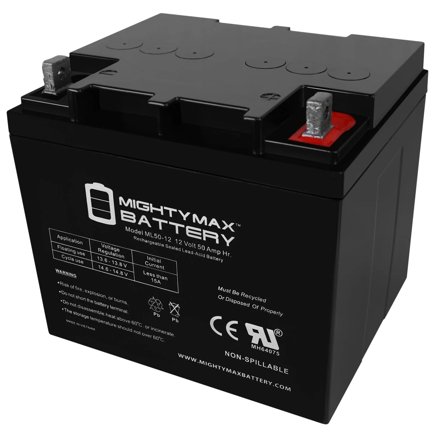 2025 Batería de repuesto de 12 V y 50 Ah para Heartway Mystere PF5 y Forsa H10