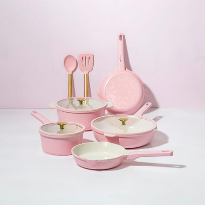 Paris Hilton Cast Aluminum Cookware Set, Pink