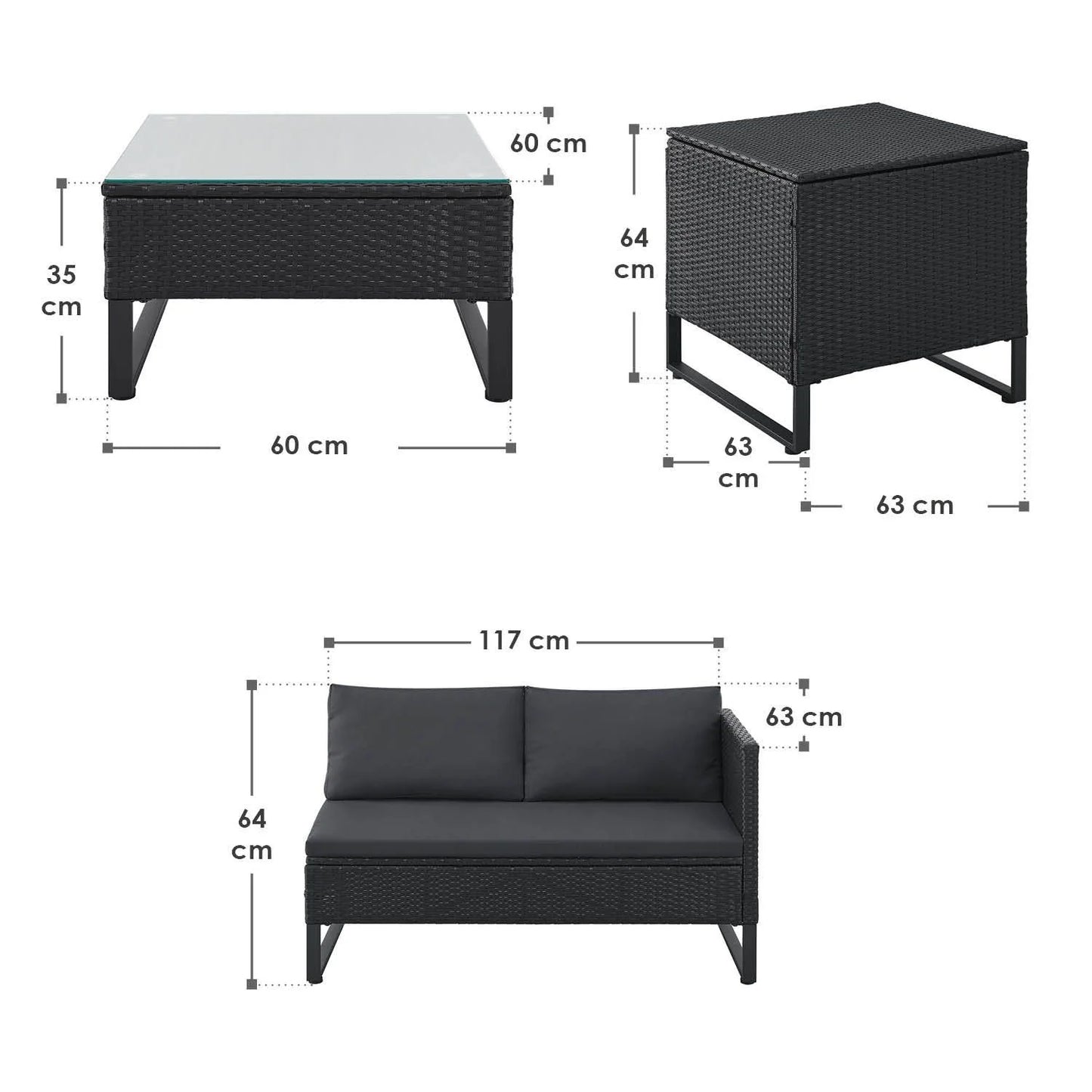 2025 Salón modular de poliratán Santorini