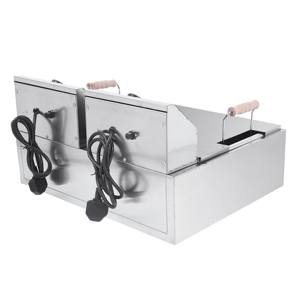 Freidora eléctrica ZOKOP de gran capacidad de 12,7 cuartos, tanque de acero inoxidable de una sola pieza con cesta, color plateado