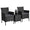 Conjunto De Mesa Y Sillas Exterior Para Balcón Jardin Negro