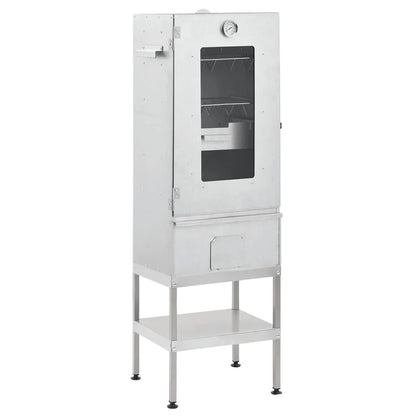 2025 Ahumador 44,5 x 29 x 83 cm con mesa 40 x 28 x 44,5 cm galvanizado – Armario para ahumar plateado