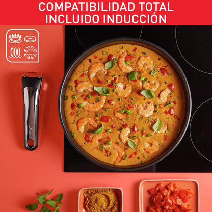 Tefal Ingenio Preference On Set of 2 Frying Pans 24/28 cm + 2 Saucepans 16/20 cm + 24 cm Pot + 26 cm Wok + 2 Removable Handles + 5 Accessories | Induction Safe, Non-Stick, PFOA Free
