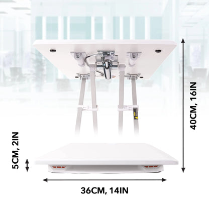 2025 Duronic Escritorio ajustable DM05D11 WE (blanco) | Estación de trabajo de escritorio con altura regulable | Superficie 74 x 43 cm | Ajuste de altura de 5 a 40 cm | Compatible con PC, ordenador o portátil | Convertidor ergonómico de escritorio
