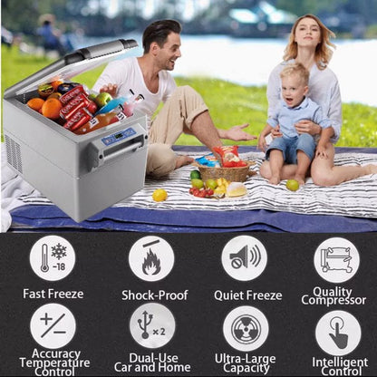 2025 KAPAS Nevera portátil de 32L (34 cuartos) con compresor DC 12/24V – Para coche, hogar, camión y camping